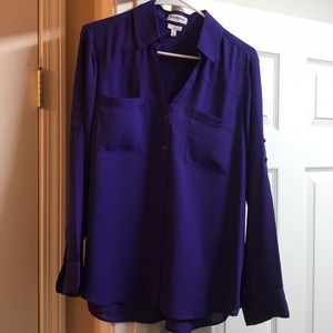 Express portofino purple blouse slim fit L